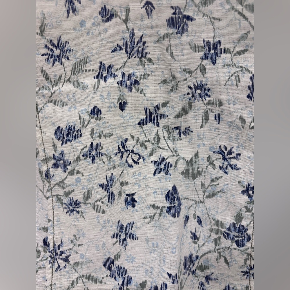Levi's White & Blue Floral Pearl Snap Western Shirt | M - Picture 9 of 10